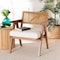 Baxton Studio Jetsam Japandi Cream Boucle Fabric and Walnut Brown Finished Wood Arm Chair 243-13563-ZORO - alternate 7